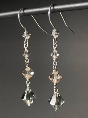 Swarovski Crystal Tiered Dangle Handmade Earrings